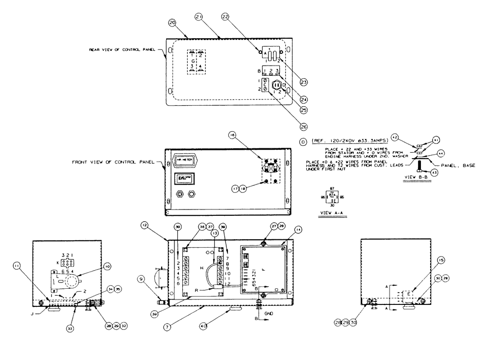 Control Panel Diagram and Parts List for 9410-0 (Np80d)(Rv Gen) Generac Generator