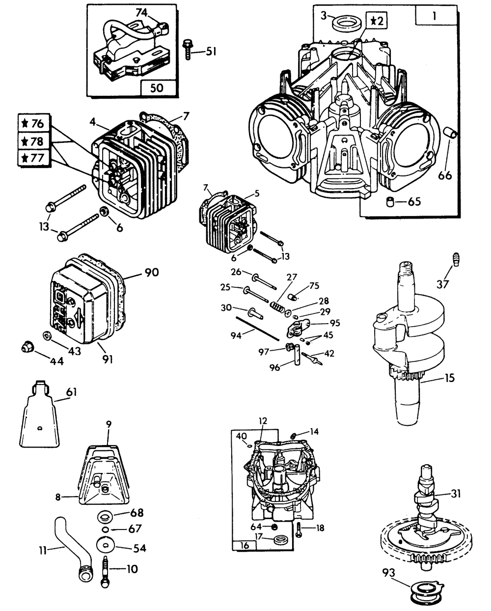 Engine Parts (Part 3) Diagram and Parts List for 9007-5  Generac Generator