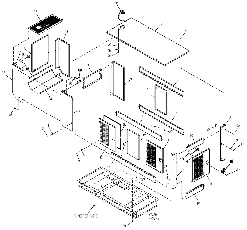 Compartment Diagram and Parts List for 0043736 (3704503)(2003) Generac Generator