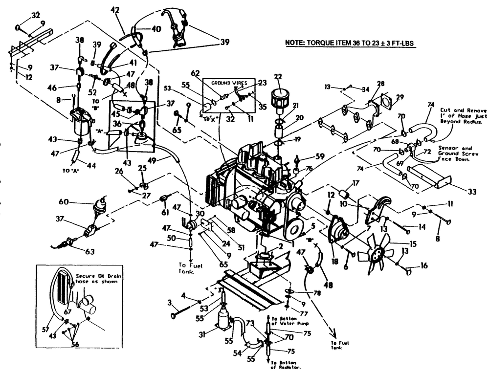 Engine Diagram and Parts List for 0965-0 Gr8 Generac Generator