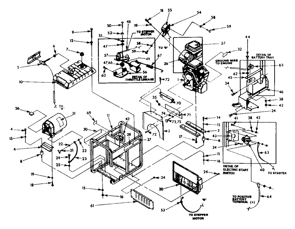 Cradle Diagram and Parts List for 1N168A (9862-1)(9862-1) Generac Generator