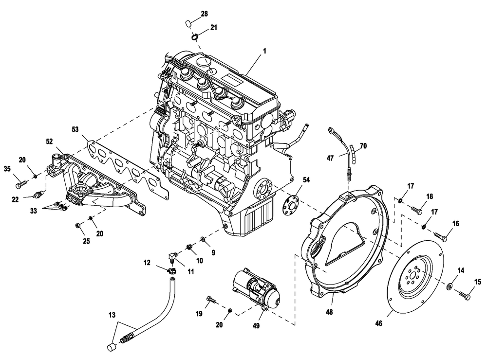Engine Common Prt 2.4l G2 Turbo 36k 1 Diagram and Parts List for HT03524GNAX (6798528)(2011) Generac Generator