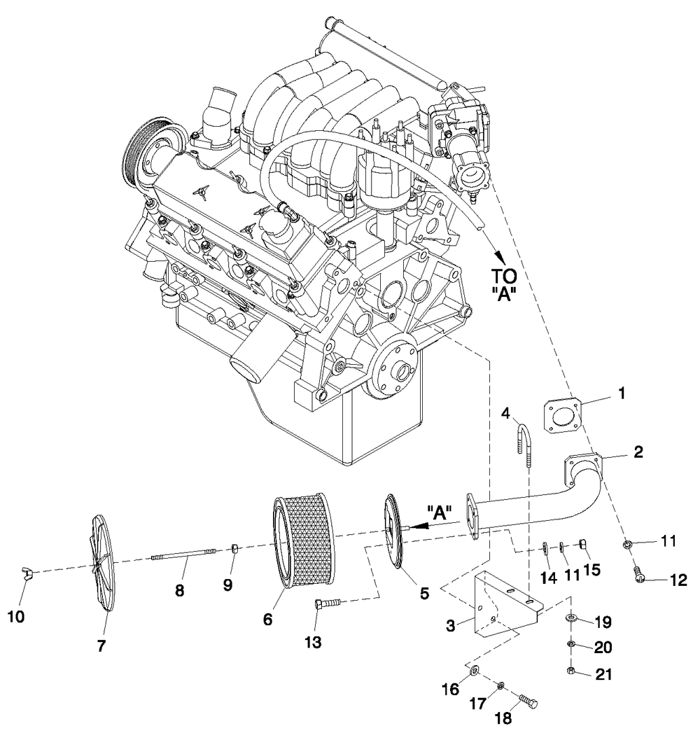 Air Cleaner Diagram and Parts List for 0049174 (4107338 - 4188737)(2005) Generac Generator