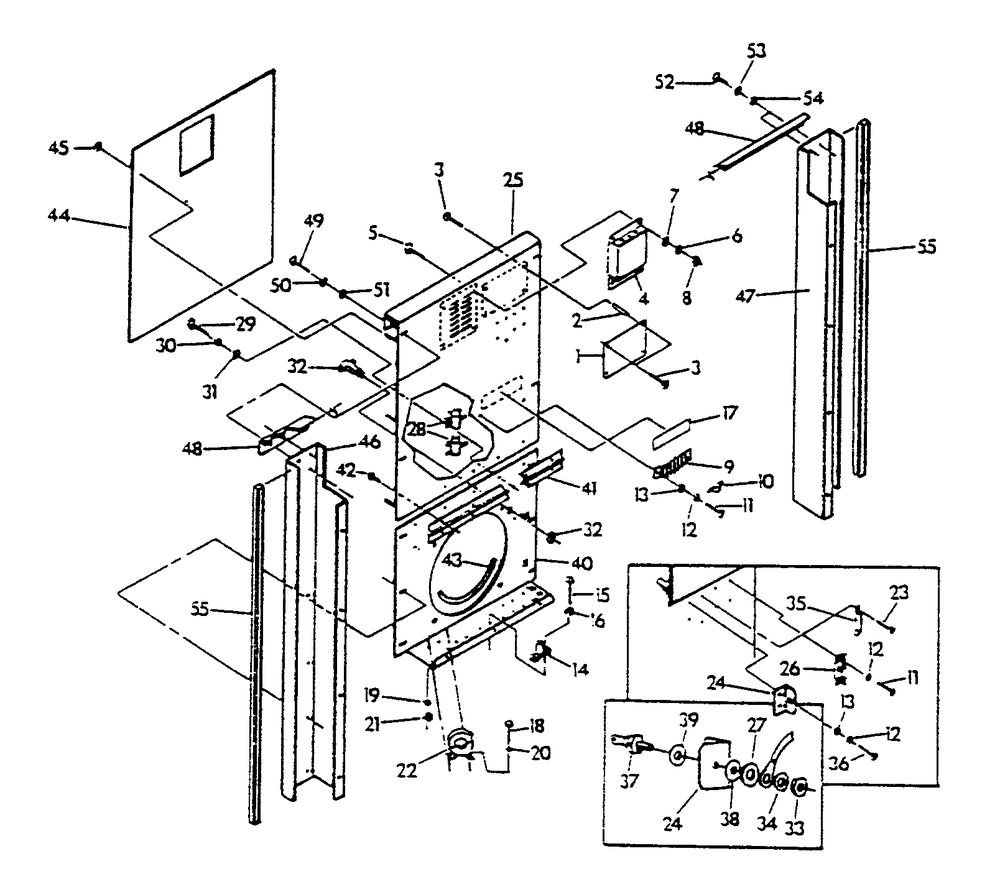 Control Panel (Back) Diagram and Parts List for 9336-5  Generac Generator