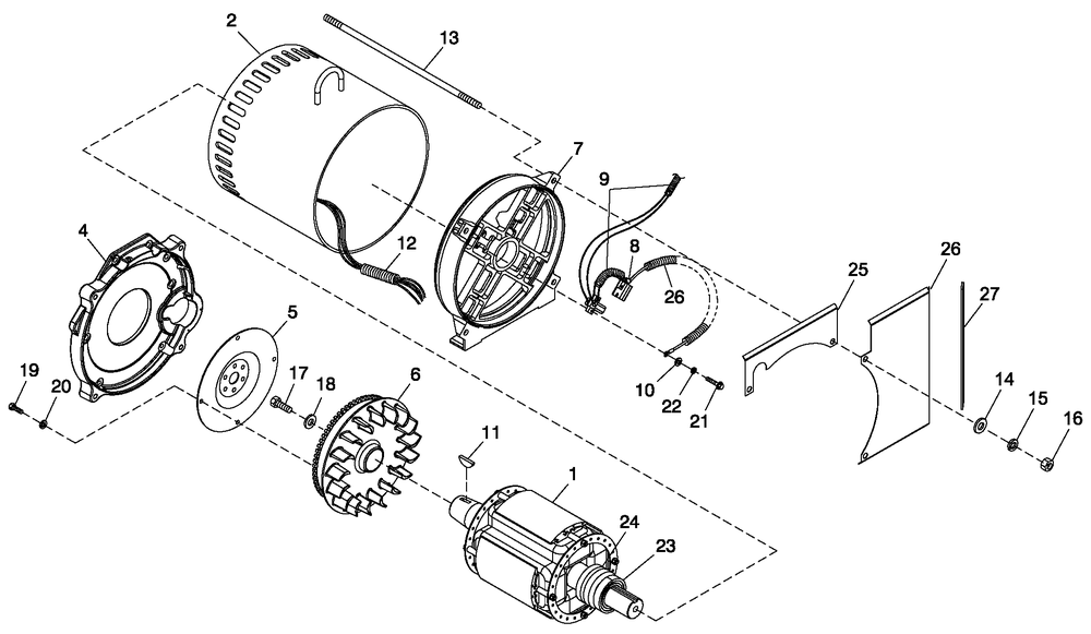 Cpl Alternation Direct Excitation Diagram and Parts List for ET04842ANAY (5882868)(2010) Generac Generator