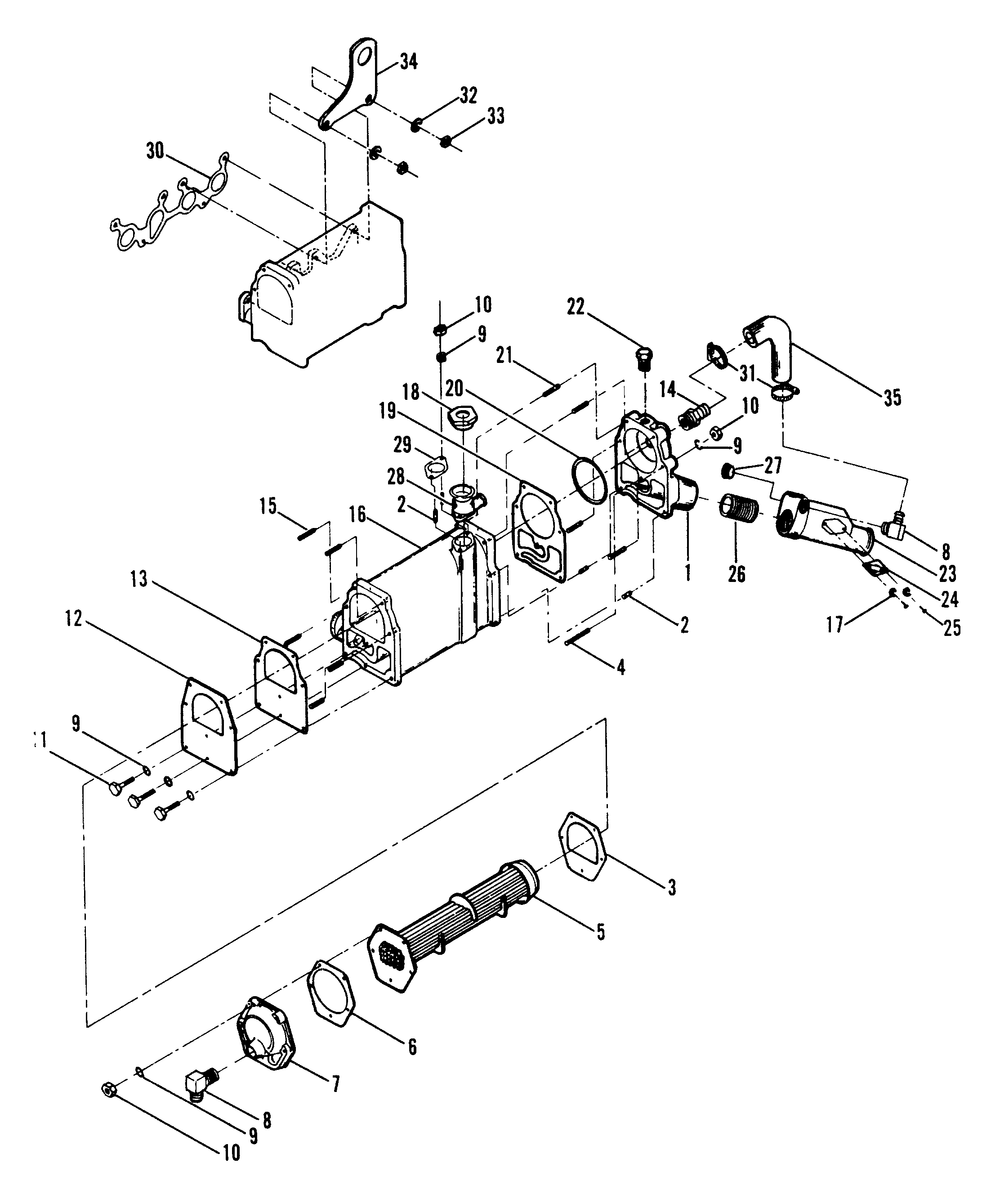 Heat Exchanger And Exhaust Manifold Diagram and Parts List for 8947-1  Generac Generator