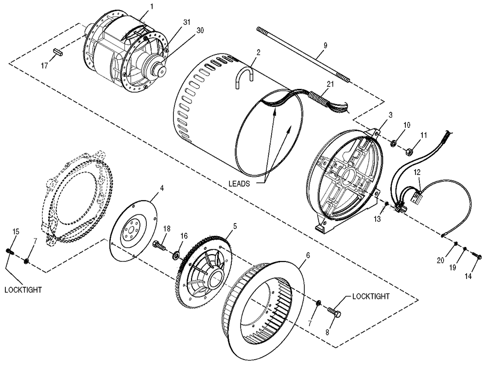 Alternator Diagram and Parts List for 0049883 (4162285 - 4373892)(2007) Generac Generator