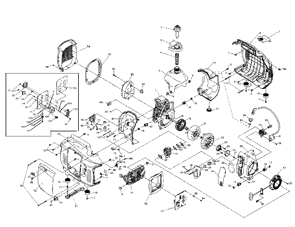 Main assy Diagram and Parts List for 005792-0  Generac Generator