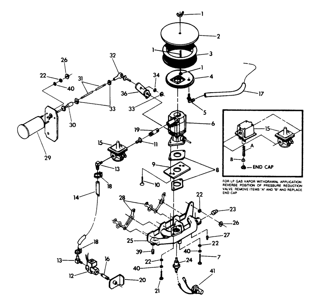 Lp Gas Carburetor Diagram and Parts List for 9382-0  Generac Generator