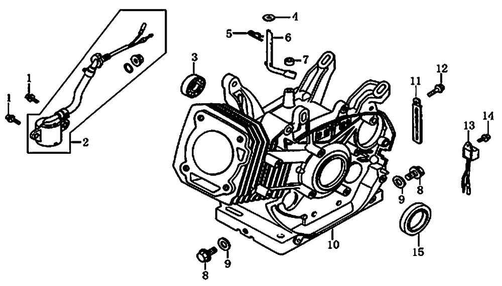 Crankcase Diagram and Parts List for 0060371 (6700464A - 6929693A)(2011) Generac Generator