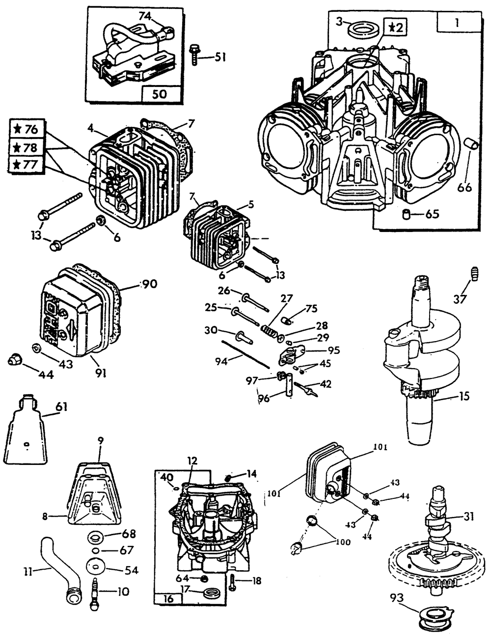 Engine Common Parts 2 Diagram and Parts List for 9677-2  Generac Generator