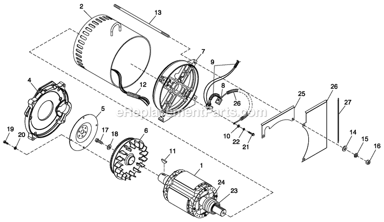 Cpl Alternator Direct Excitation Diagram and Parts List for HT04542GNAX (6708400)(2011) Generac Generator