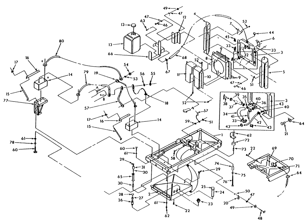 Mounting Base Diagram and Parts List for 9573-2  Generac Generator