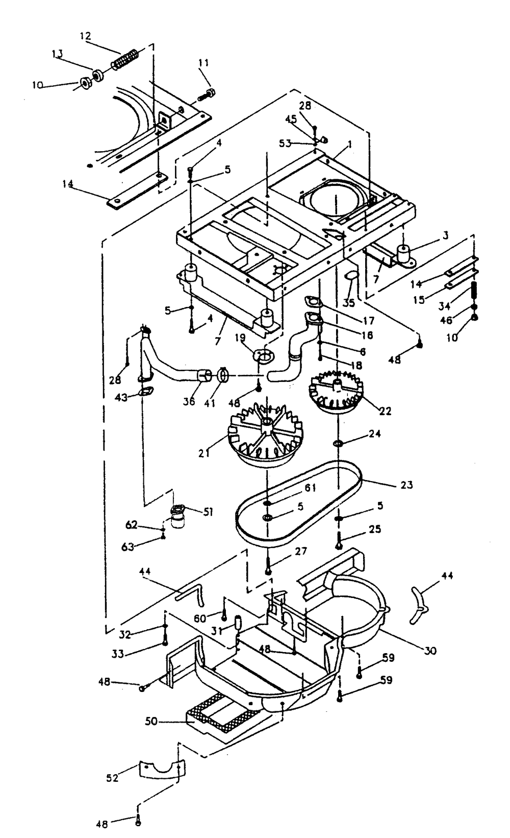 Base And Pulley Diagram and Parts List for 0863-1  Generac Generator