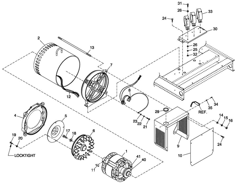 Cpl Alternator Direct Excitation Diagram and Parts List for QT05554ANSN (4169523 - 4188696)(2005) Generac Generator