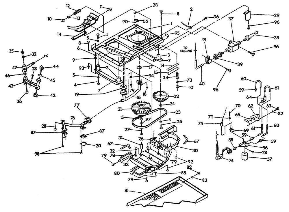 Base And Pulleys Diagram and Parts List for 0843-0  Generac Generator