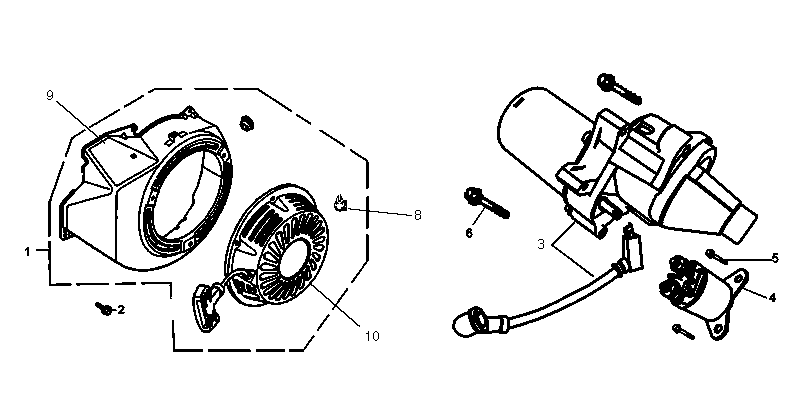 Starter 1 Diagram and Parts List for 0064270 (7654565A)(2012) Generac Generator