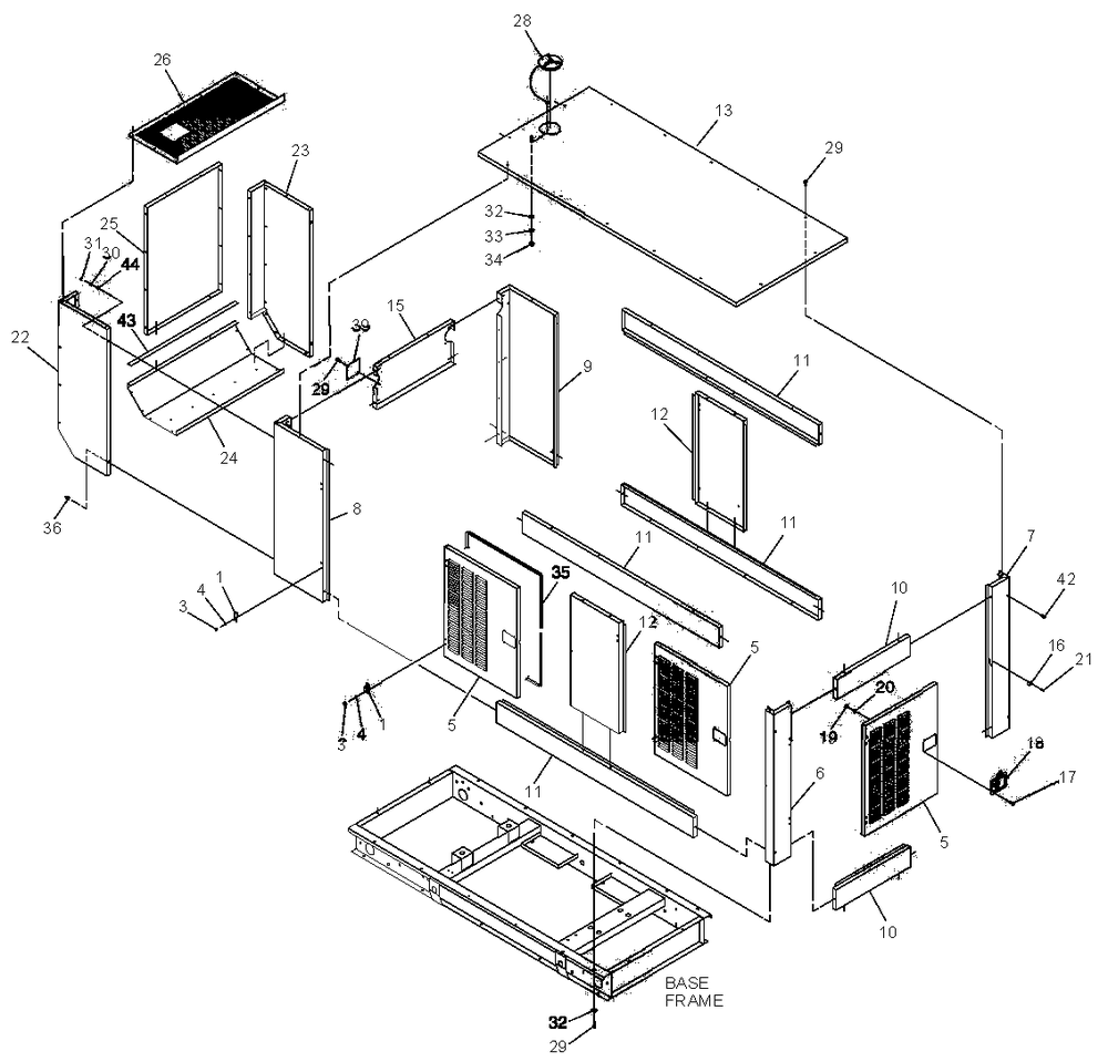 Compartment Diagram and Parts List for 0047490 (3650293 - 3651545)(2002) Generac Generator