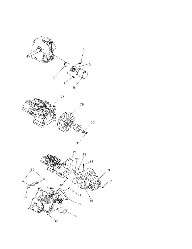 Recoil Starter And Flywheel Diagram and Parts List for EHF00945  Generac Engine