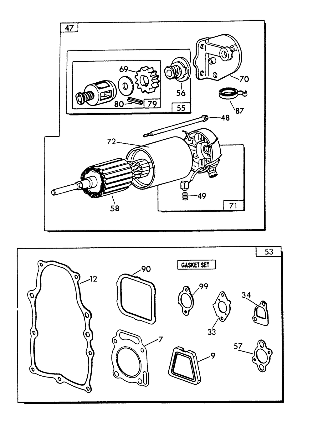 Engine Parts (Part 1) Diagram and Parts List for 9290-3  Generac Generator