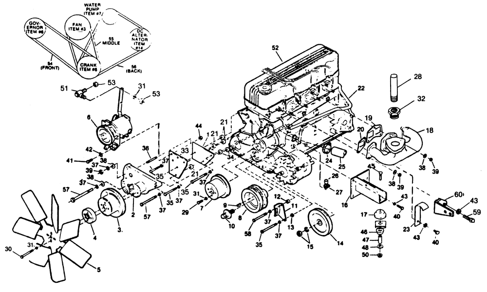 Engine Accessories (Part 2) Diagram and Parts List for 1014-A  Generac Welder