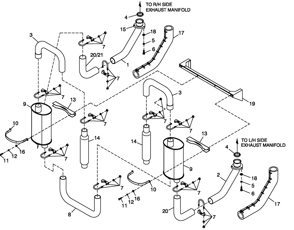 Muffler 5.4l/6.8l Cpl Exhaust C3 Diagram and Parts List for ST07068ANSN (4704709 - 4705745)(2007) Generac Generator
