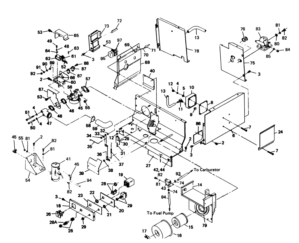Engine Shrouding Diagram and Parts List for 6273-3  Generac Generator