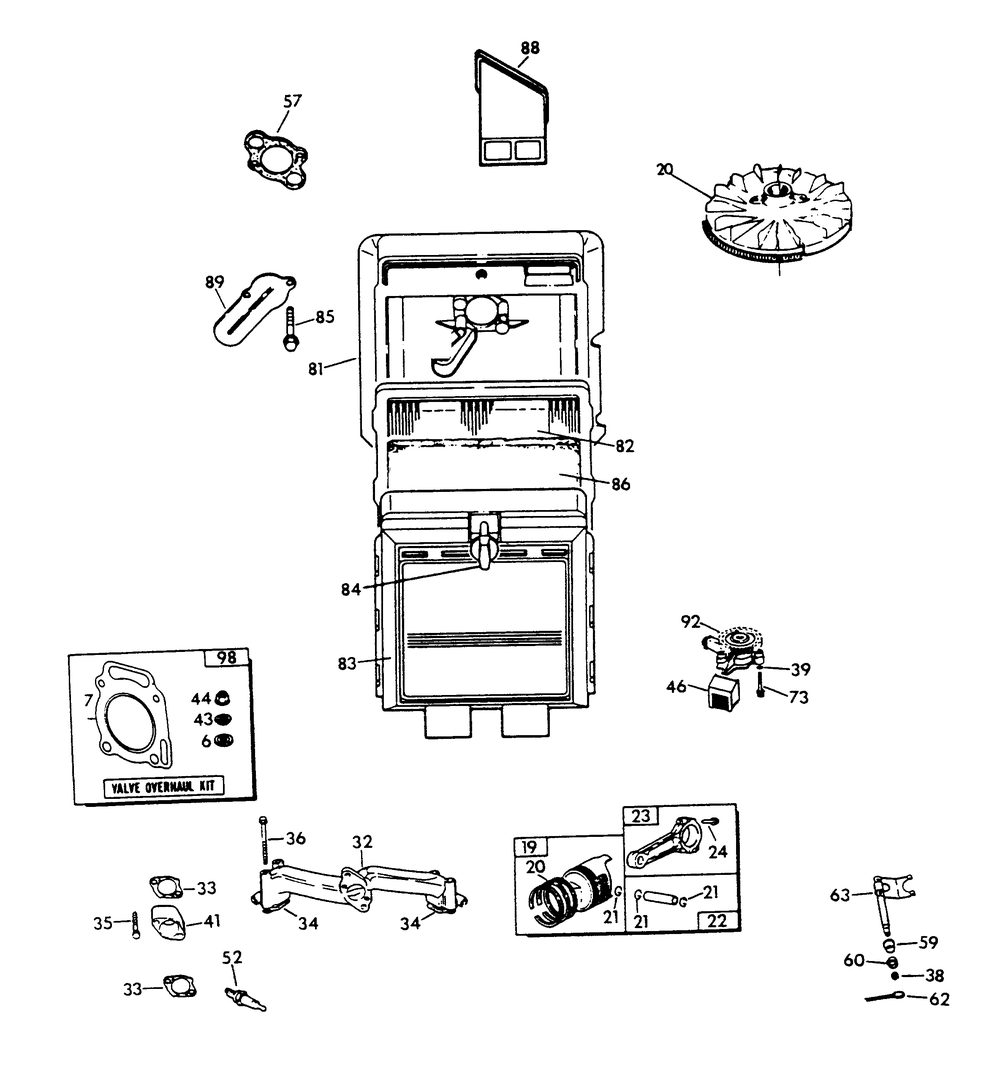 V-Twin Engine Parts (Part 1) Diagram and Parts List for 9067-9  Generac Generator