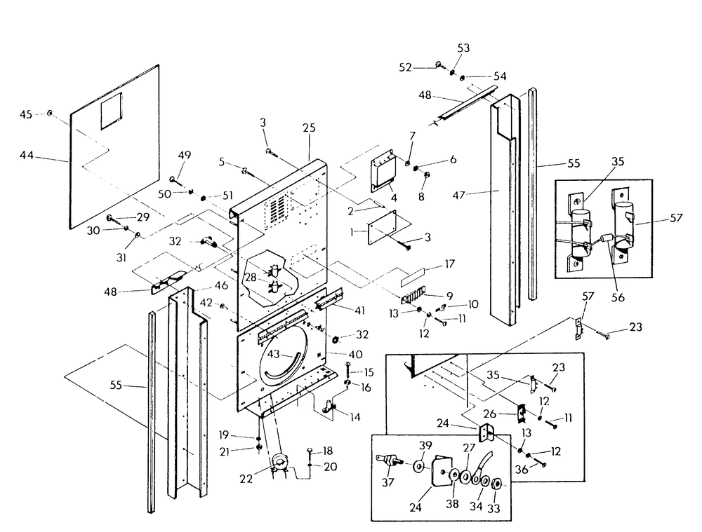 Back Of Control Panel Diagram and Parts List for 9134-6  Generac Generator