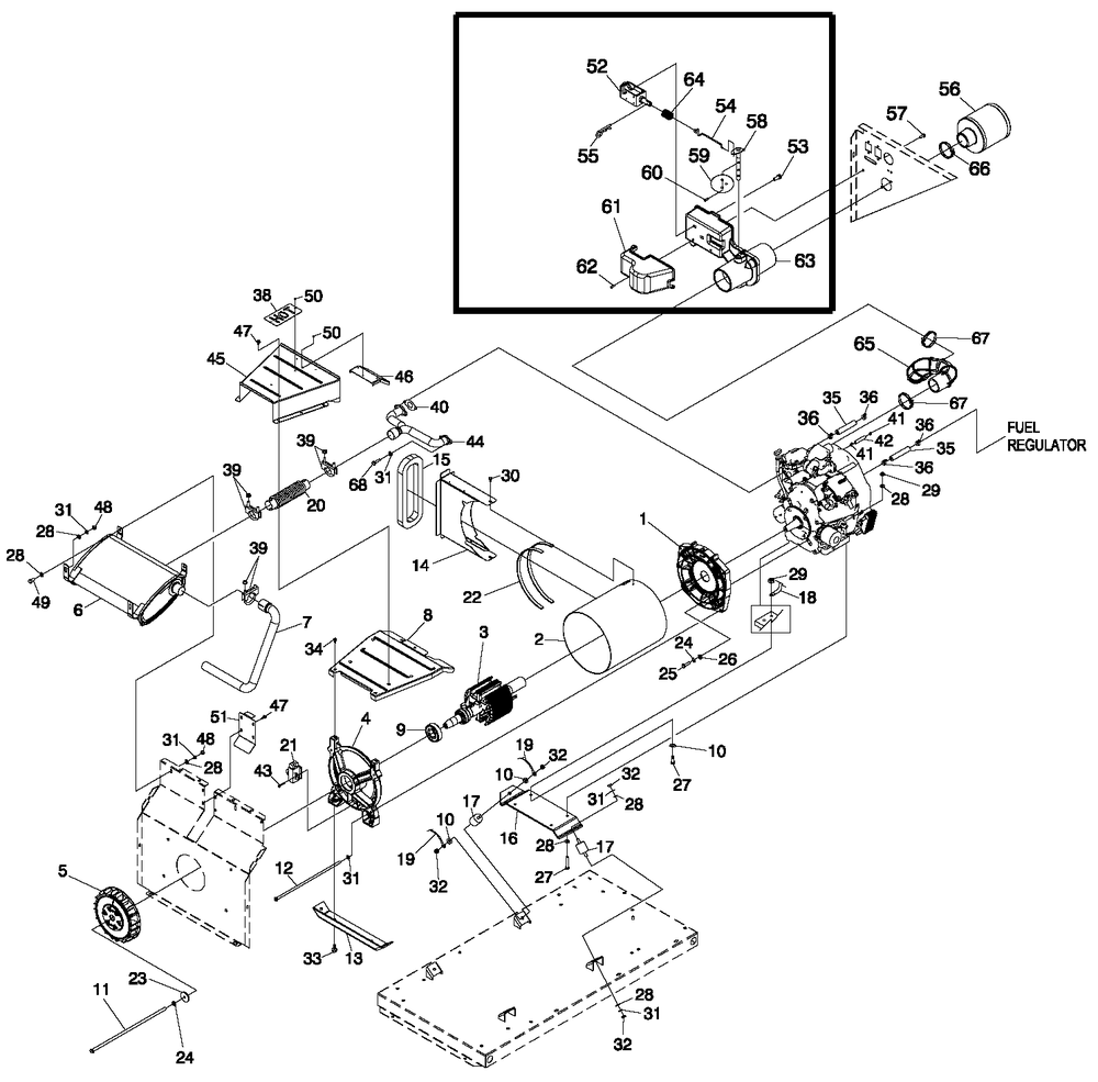 V-Twin Generators Diagram and Parts List for 0053300 (4718218 - 4869708)(2007) Generac Generator