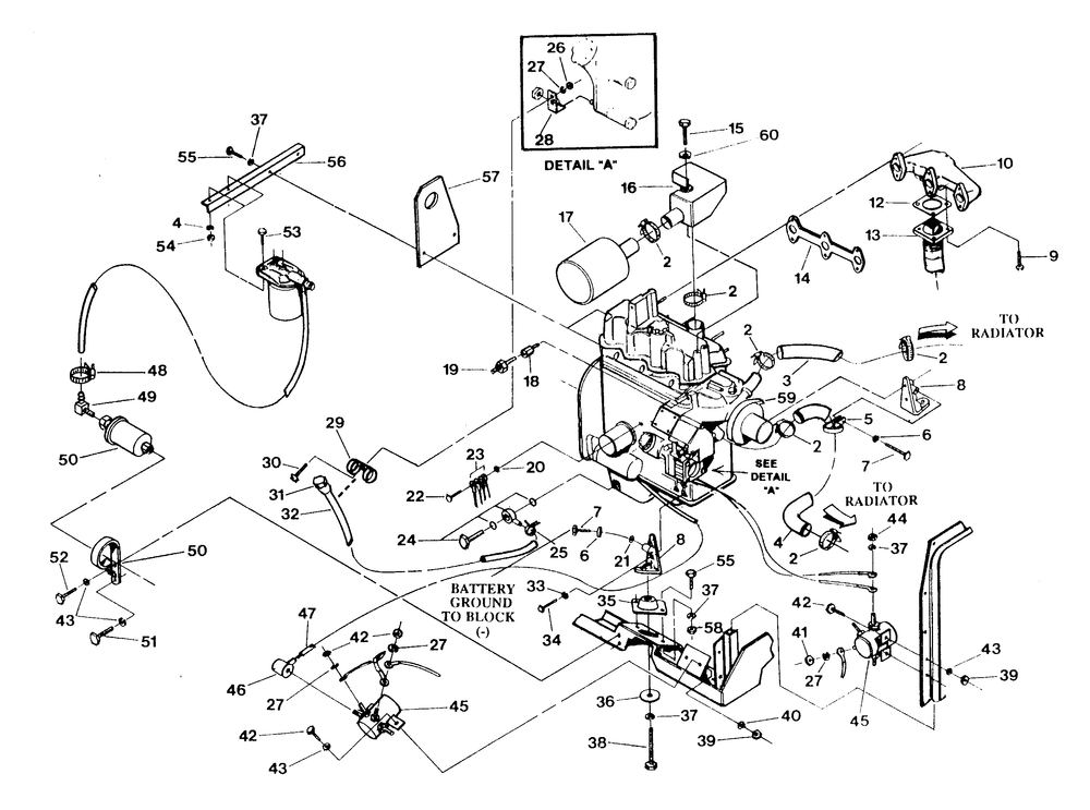 Engine Common Parts Diagram and Parts List for 9344-1  Generac Generator