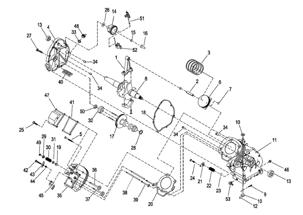 Block Assembly Diagram and Parts List for 005778-1  Generac Generator