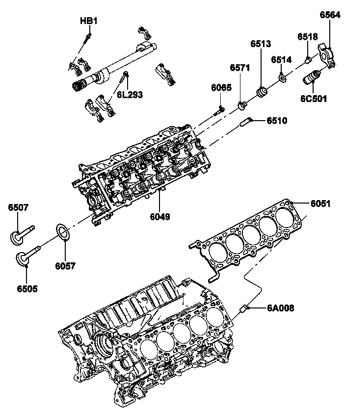 Gas Engine Cylinder Head Diagram and Parts List for ET07068ANAN (5713896 - 5713897)(2009) Generac Generator