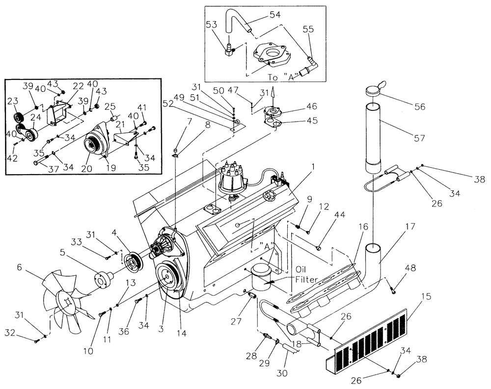 Engine Parts 4.3l (Part 2) Diagram and Parts List for 4299-0  Generac Generator