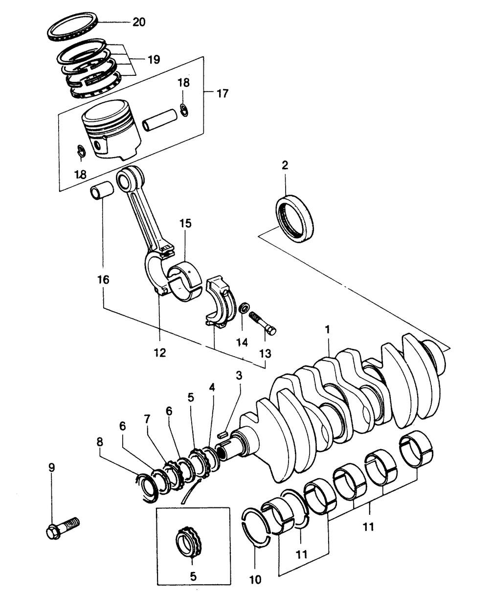 Crankshaft And Piston Diagram and Parts List for 1009-A  Generac Welder