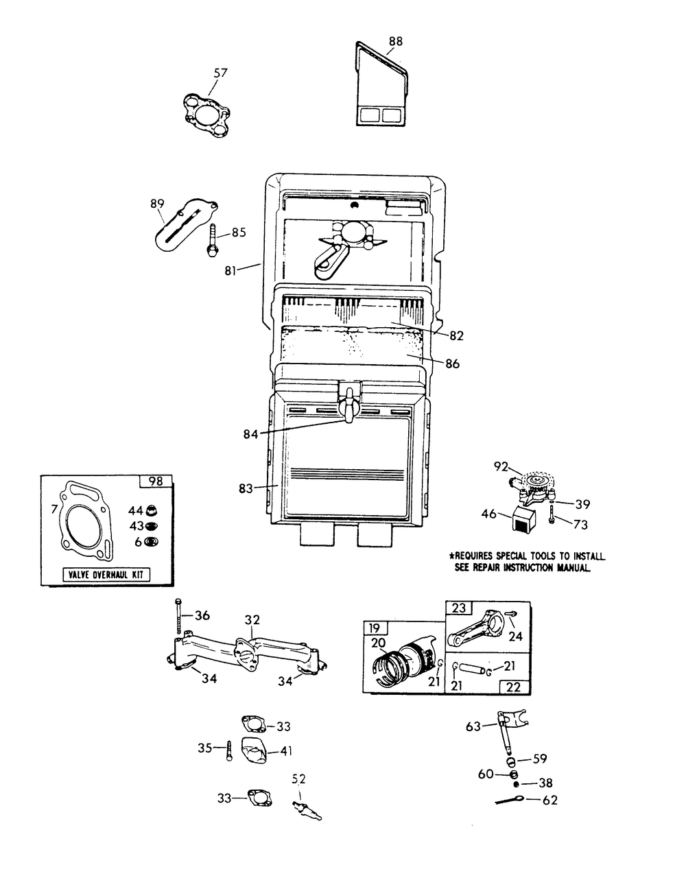 V-Twin Engine Parts (Part 1) Diagram and Parts List for 9428-1  Generac Generator