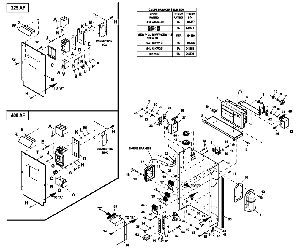Ev Conbox C2 Cpl 1 Diagram and Parts List for HT04554GNAX (7064094)(2012) Generac Generator