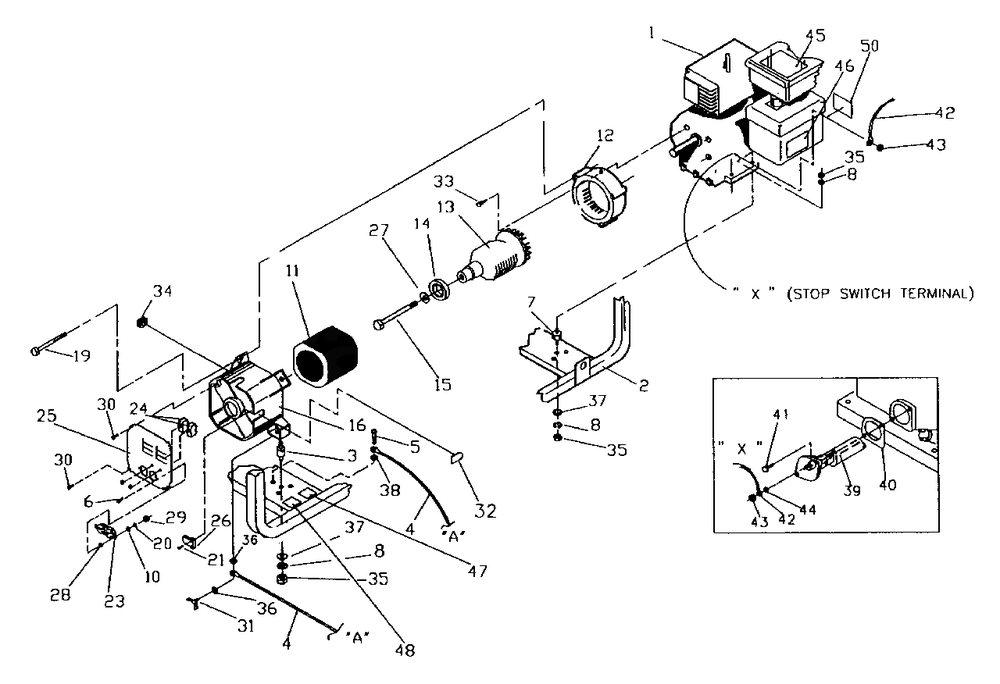 Generator Diagram and Parts List for SV2400 (9882-0)(9882-0) Generac Generator