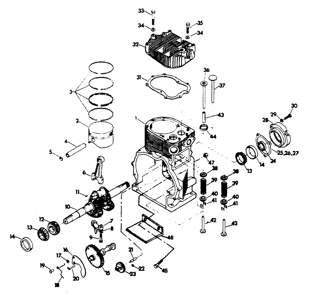 Engine Diagram and Parts List for 6244-6  Generac Generator