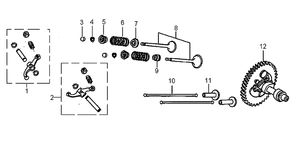 Rocker And Camshaft Diagram and Parts List for 005941R2 (6746672A)(2016) Generac Generator