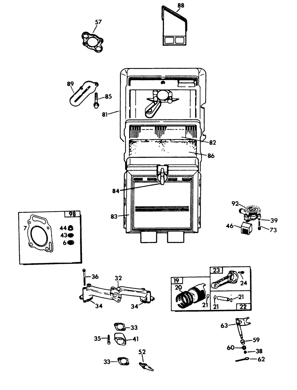 V-Twin Engine Parts (Part 1) Diagram and Parts List for 9067-4  Generac Generator