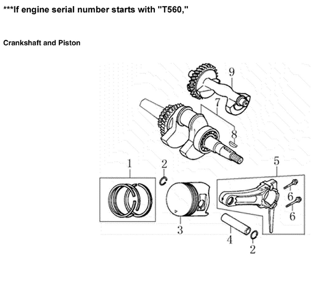 Crankshaft And Piston 2 Diagram and Parts List for 005939-2  Generac Generator
