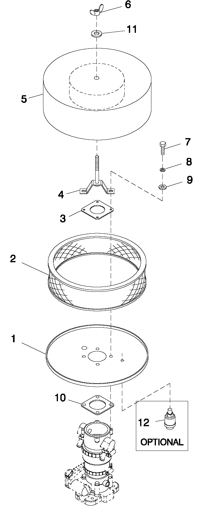 Air Cleaner 5.4l/6.8lford Diagram and Parts List for BT10068AVSN (3407V24645)(2007) Generac Generator