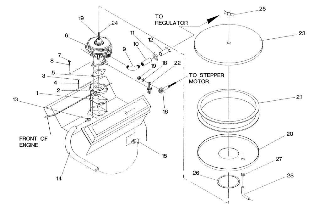Carburetor Diagram and Parts List for 0915-3  Generac Generator