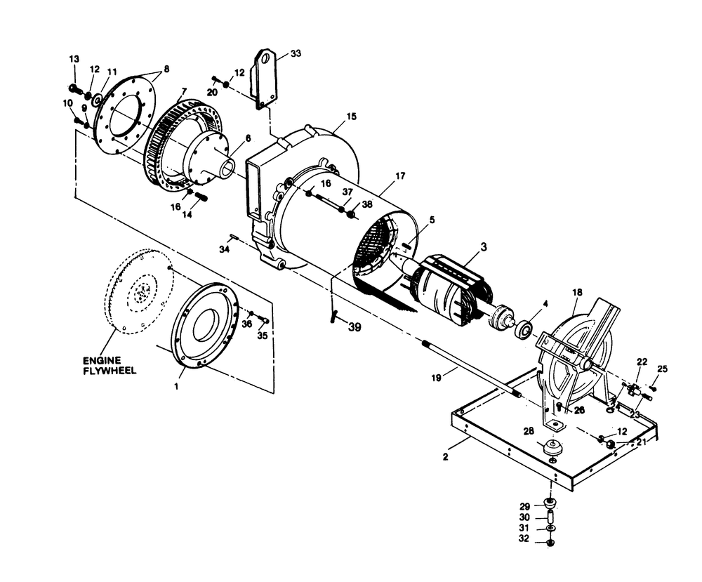 Alternator Diagram and Parts List for 1011-C  Generac Welder