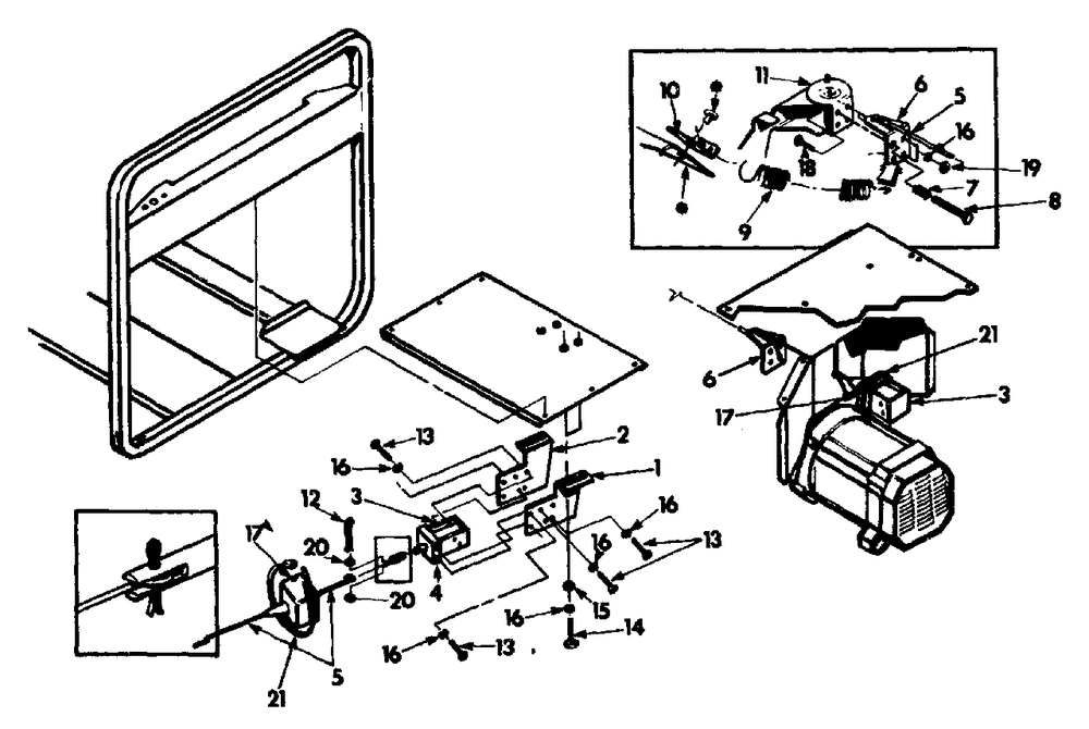 Idle Control Assembly Diagram and Parts List for 3ZC40 (9404-1)(9404-1) Generac Generator