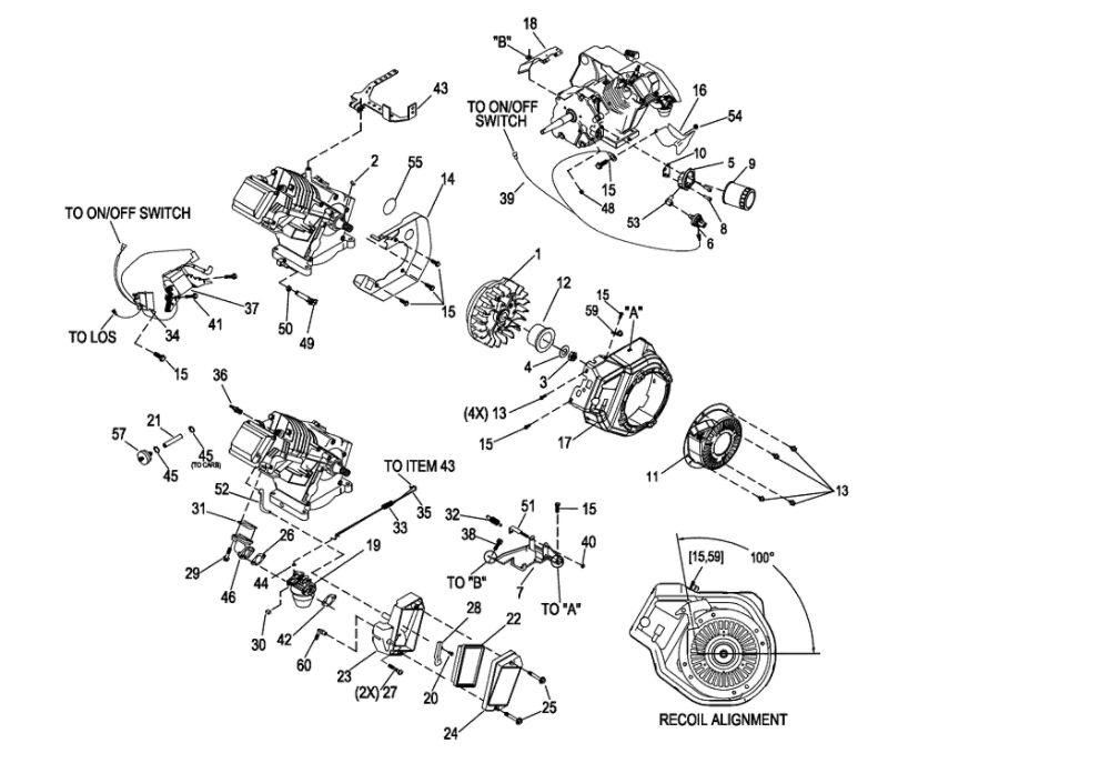 Engine Trim Diagram and Parts List for 005778-2  Generac Generator