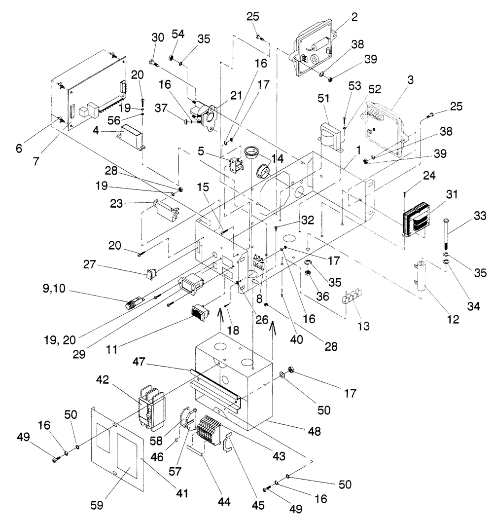 Control Panel Assembly Diagram and Parts List for 4109-1  Generac Generator