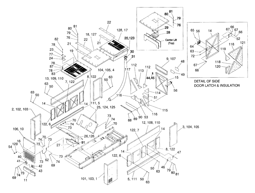 Compartment Diagram and Parts List for 4366-1  Generac Generator