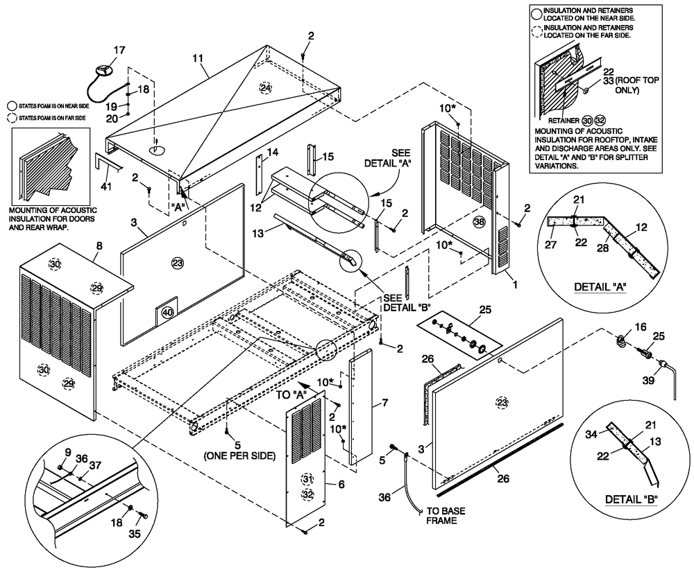 Enclosure C2 Diagram and Parts List for QT02524ANANA (4911910)(2007) Generac Generator